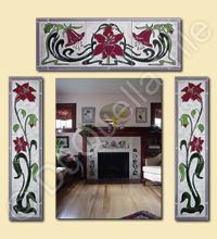 Fireplace Ceramic Art Tile Surround Installation 