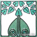 Art deco ceramic tile foliage design 5065