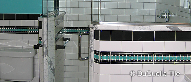 DuQuella Decorative Ceramic Bathroom Tile Installations