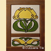 Art nouveau ceramic 2 tile decorative design 5016