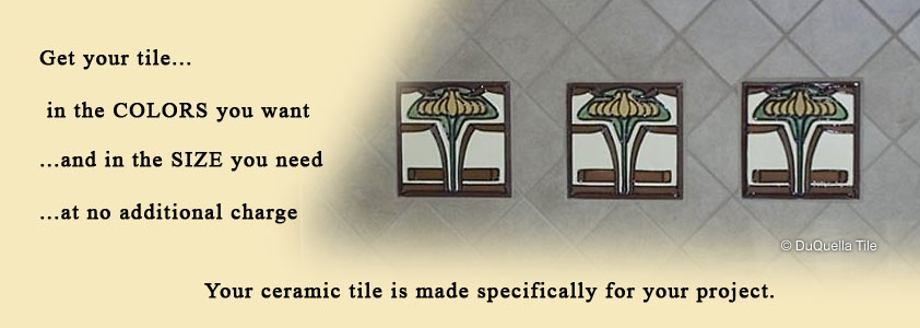 Visit our DuQuella Catalog website for custom decorative ceramic fireplace tile. 