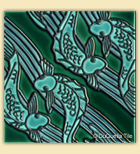 Decorative Ceramic Square Fish Tile Design 5062 used on the DIY Network Show 