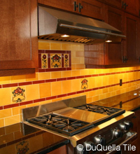 Decorative kitchen backsplash ceramic tile installation photo of square tile design 5001