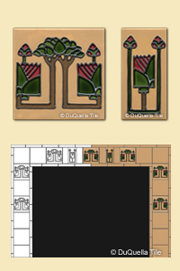 Custom Vertical Fireplace Design based on the inspiration of Square tile Patterns 5017 